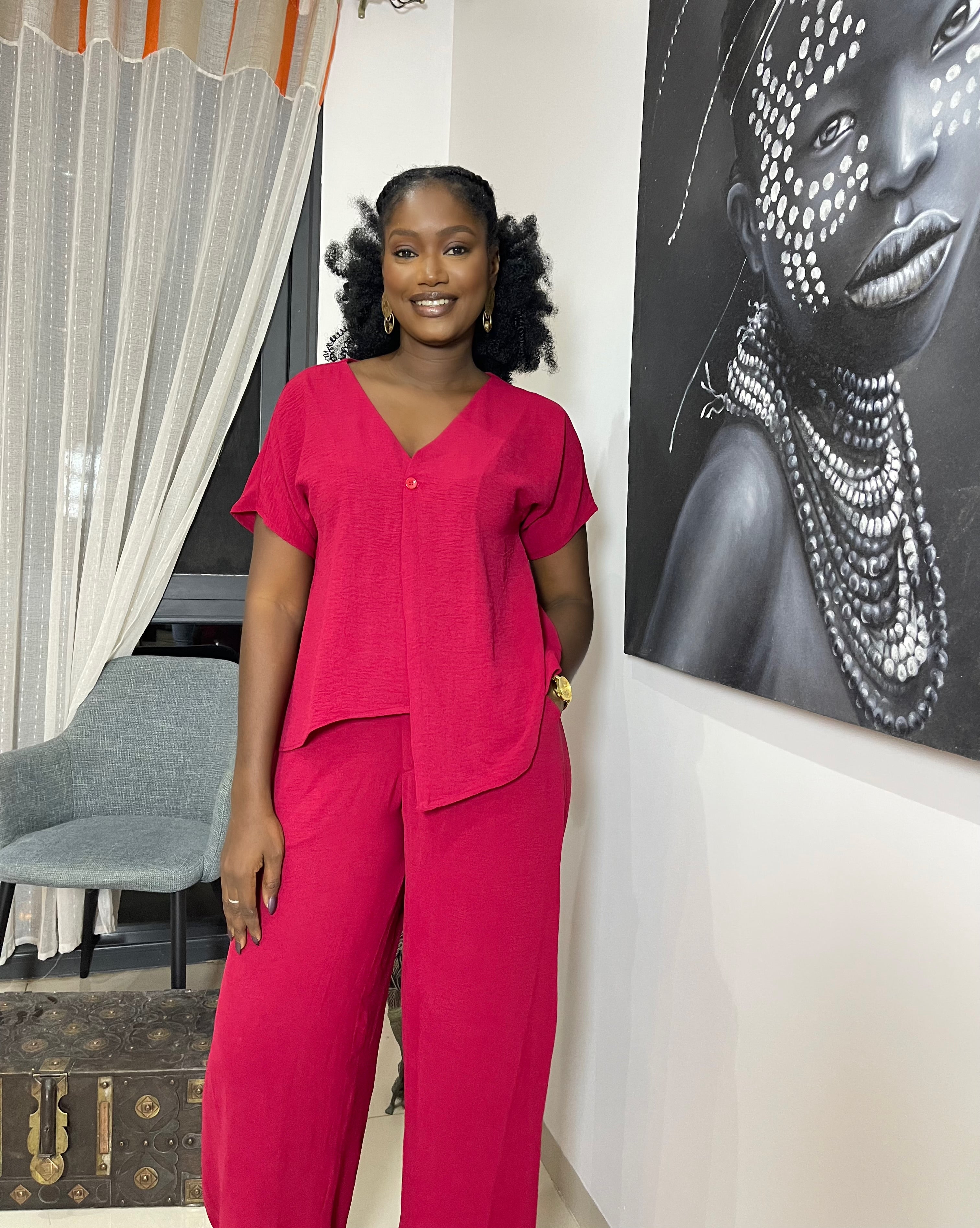 Ensemble cotton rouge